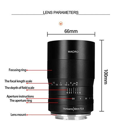 7artisans 60mm: 7artisans 60mm F2.8 APS-C Manual Focus – Side View