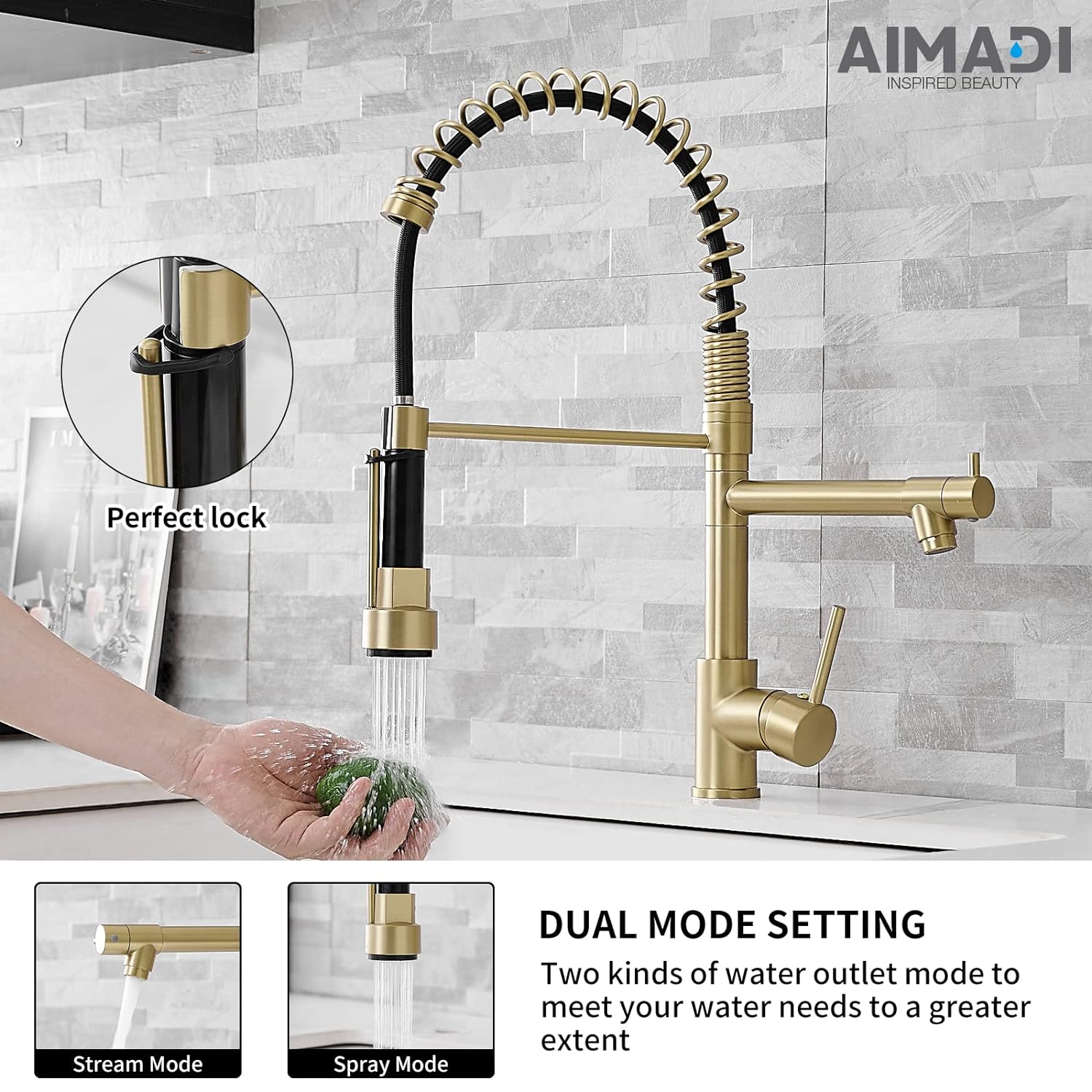Brushed Gold Kitchen Faucet