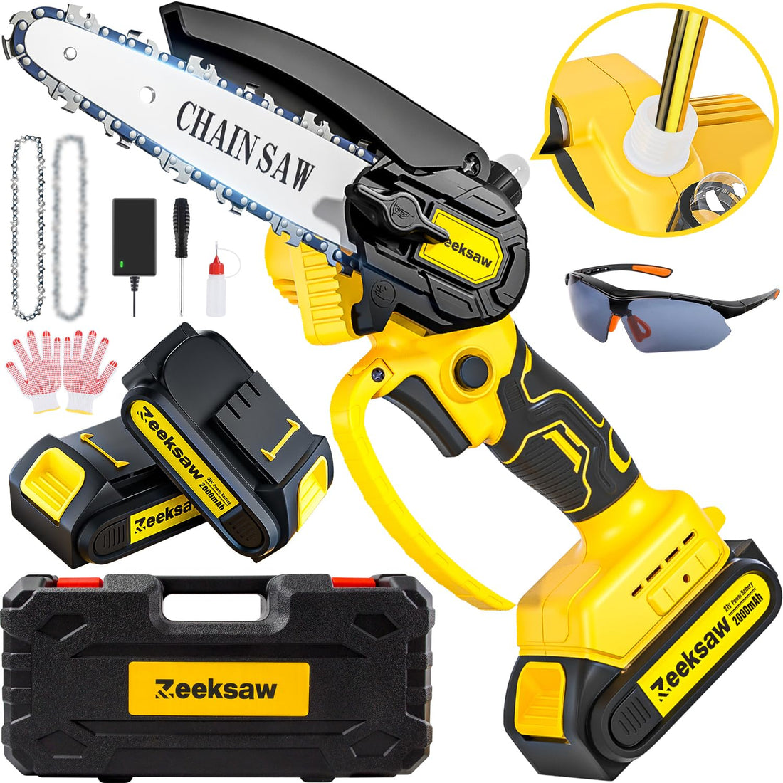 mini chainsaw cordless 6 inch battery powerd