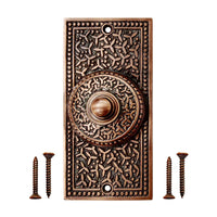 Akatva Decorative Doorbell Button – Finest Quality Bell Push Button – Easy to Install Calling Bell Button – Vintage Décor Doorbell Button Finely Hand Crafted - Antique Copper Finish