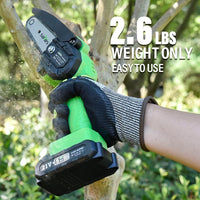 Mini Chainsaw Cordless 4 Inch Mini Chain Saw SOYUS Small Chainsaw with Safety Lock, Rechargeable Mini Lithium Chainsaw Electric Handheld Chainsaw Portable Chain Saw Tree Trimming Branch Wood Cutting