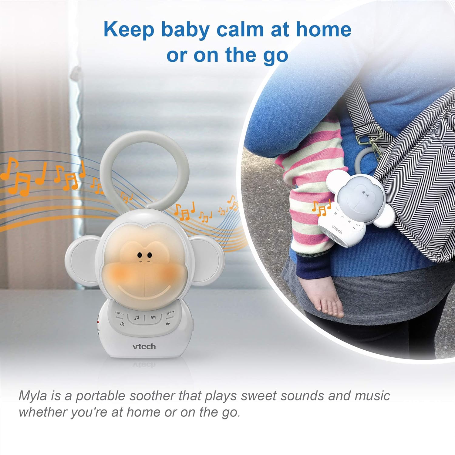VTech BC8211 Safe & Sound Myla the Monkey Portable Sound Machine Baby Soother