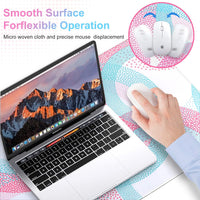 Large Gaming Mouse Pad,4in1 Extended Mousepad Set,Desk Pad+Keyboard Wrist Rest Pad+Mouse Mat with Wrist Support+Coaster,Waterproof Desk Mat Protector for Home Office Laptop Computer-Colorful Circle