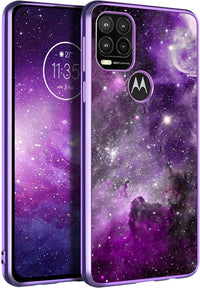 BENTOBEN Moto G Stylus 5G Case - Slim Fit, Glow in the Dark, Hybrid PC & TPU Bumper, Protective Cover, 6.8" - Purple Nebula