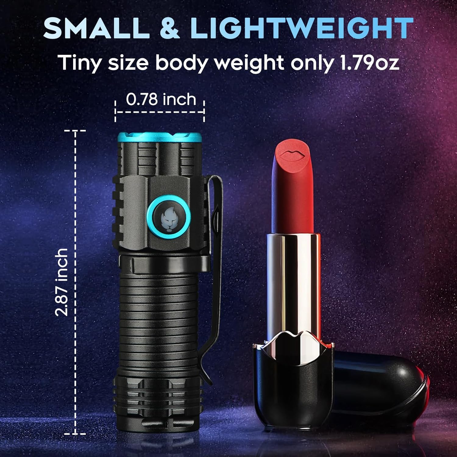 ULTRAFIRE Mini Flashlight, 1000 High Lumens Pocket EDC Flashlight, Small Flashlight with Super Bright XPH50 LED, USB-C Rechargeable - Your Ideal Companion for Night Walks and Outdoor Activities