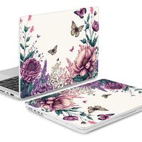 Mektron Case for M3 MacBook Pro 16" M1 A2485/M2 A2780 (2021/2023) with Touch ID, Hard Shell Plastic Laptop Cover Keyboard Skin Compatible MacBook Pro 16.2" M1 Pro/Max Chips, Butterfly Flower C077