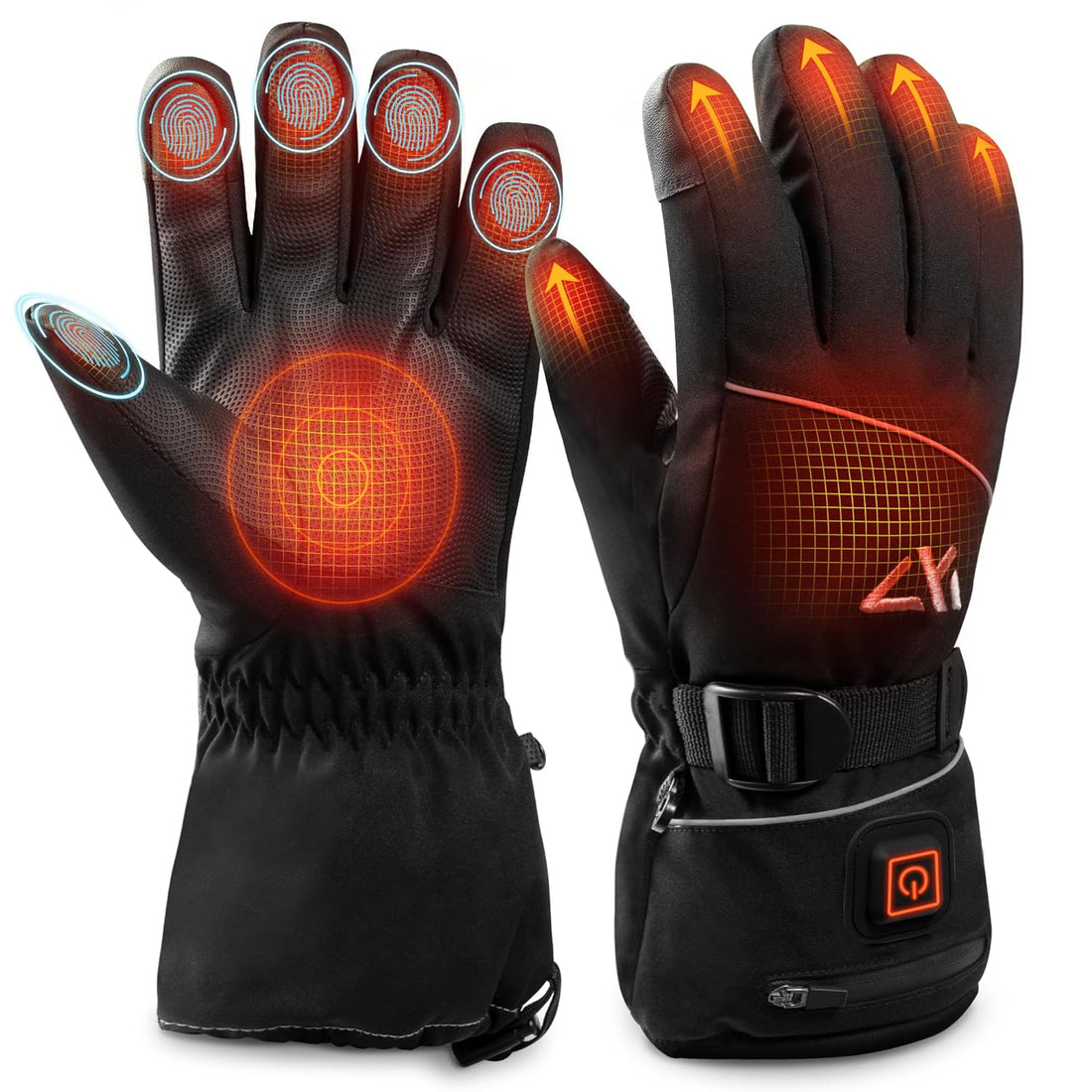 AKASO Heated Gloves for Men Women, Electric Heated Ski Gloves with 3 Heating Modes, Thermal Insulation Winter with Rechargeable Battery-Overheating Protection- Best Gift