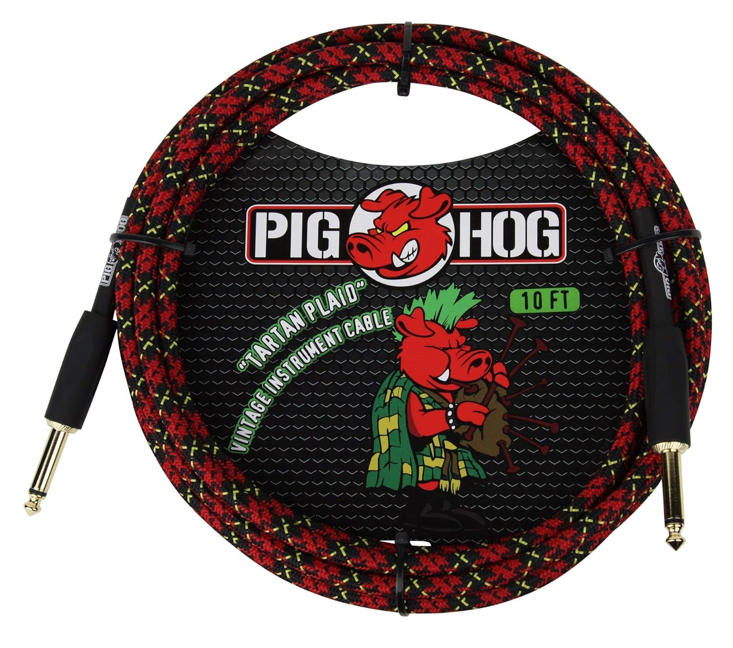 Pig Hog Instrument Cable 10 ft. Tartan Plaid