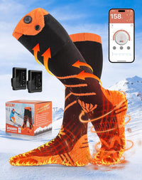 COFIT Electric Heated Socks Rechargeable, Men Women Thermal Foot Warmer Washable Stockings Smart App Control 7.4V 2500mAh Battery Powered Socks for Winter Hunting Skiing Ice Fishing Camping Hiking