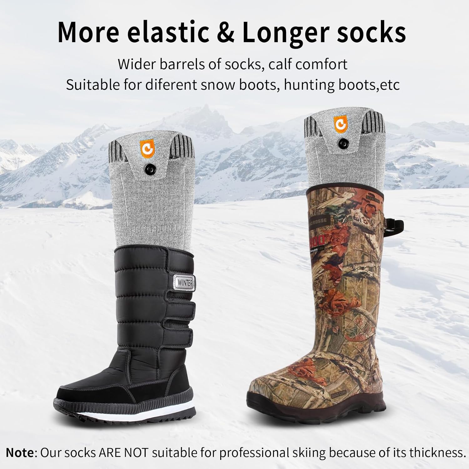 Heated Socks for Men Women, 5000mAh APP Control Battery Heated Socks Rechargeable Washable, Electric Socks Foot Warmer for Hiking Biking Camping Skiing Hunting Outdoor Work, Heating Socks (Gray)