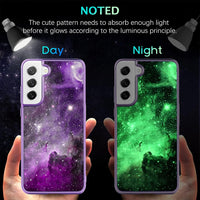 BENTOBEN Compatible with Samsung Galaxy S22 Plus Case, Slim Fit Glow in The Dark Soft Shockproof Flexible Bumper Anti Scratch Protective Case for Samsung Galaxy S22+ Plus 5G 6.6" (2022), Purple Nebula