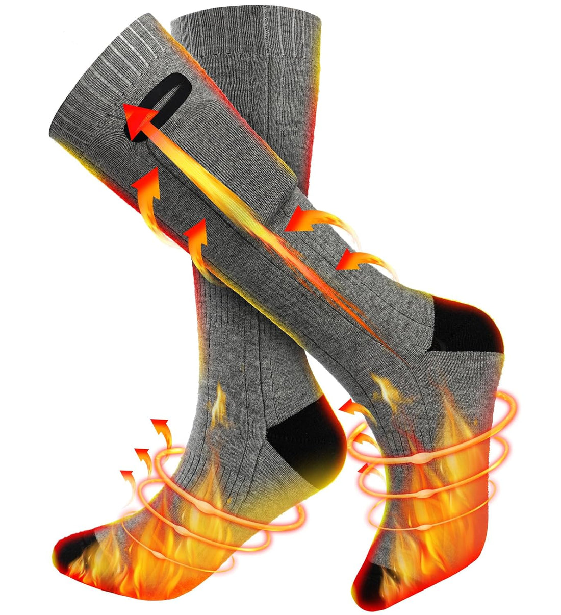 Heated Socks for Men Women, 4500 mAh Electric Rechargeable Heated Socks, Warm Winter Battery Heated Socks Women Outdoor Riding Camping Hiking Motorcycle Heated Ski Sock