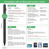 Stylus Pen for Microsoft Surface (75-Day Battery Life+Tilt Pressure+Smooth Writing),Work for Surface Pro 9/8/7/6/5/4/3/X,Surface Go 3/Book 4/3/Laptop 5/4/3/Studio 2