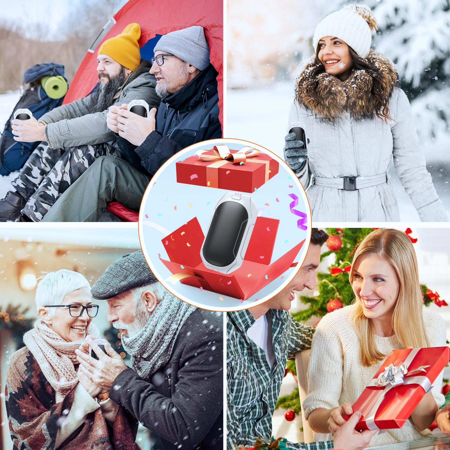 Hand Warmers Rechargeable, 5200mAh Electric Portable Pocket Heater 2 in 1 Electric Handwarmers, Heat Therapy Great for Hunting, Camping, Outdoors