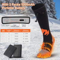 Rechargeable Heated Socks for Men Women 5000mAh Electric Socks with App Control HUIJUTCHEN Washable Battery Heated Socks Mobile Warming Heated Socks for Hunting Winter Skiing Outdoors (M)