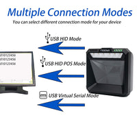 TEEMI TMSL-74 1D 2D Presentation Barcode Scanner USB Wired Plug and Play QR Area Imager, Largest Field of View Omni-Directional Handsfree Scanning for Retail, Inventory Management, Kiosk