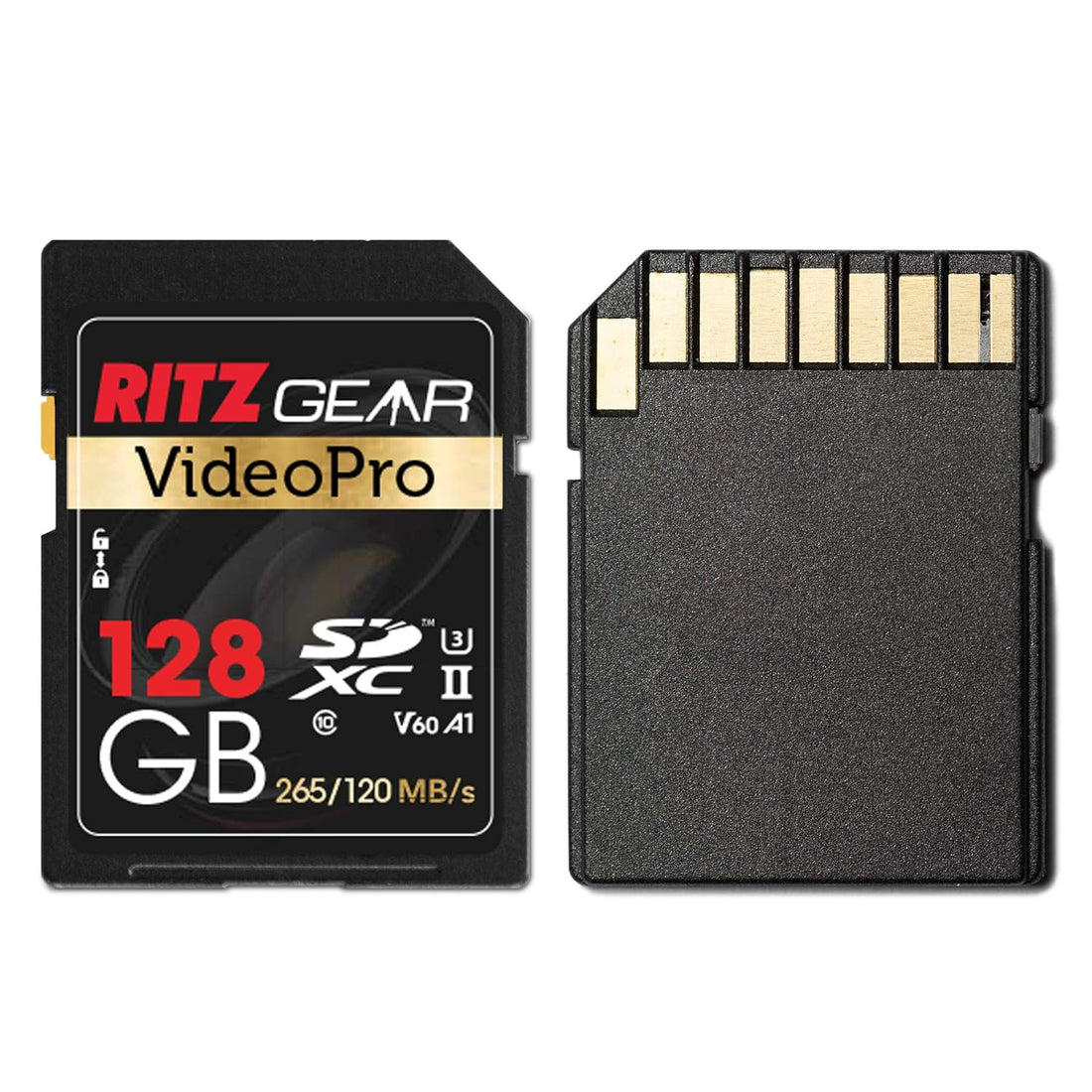 SD Card UHS-II 128GB SDXC Memory Card U3 V60 A1, Extreme Performance Video Pro SD Card (R 265mb/s 120mb/s Write) for Advanced DSLR Functions, Well-Suited for Video, Including 4K,8K, 3D, Full HD Video
