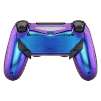 eXtremeRate Dawn Programable Remap Kit for PS4 Controller with Mod Chip & Redesigned Back Shell & 4 Back Buttons - Compatible with JDM-040/050/055 - Chameleon Purple Blue