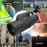 Tydeux 8x42 Waterproof Monocular Telescope -K9 Prism for Travel Secenery Wildlife Bird Watching Hunting Camping