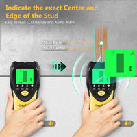 Gseilwo Stud Finder Wall Scanner, 5 in 1 Electronic Stud Detector with LCD Display and Audio Alarm, Stud Sensor Beam Finders for The Center and Edge of Wood AC Wire Metal Studs Joist Pipe