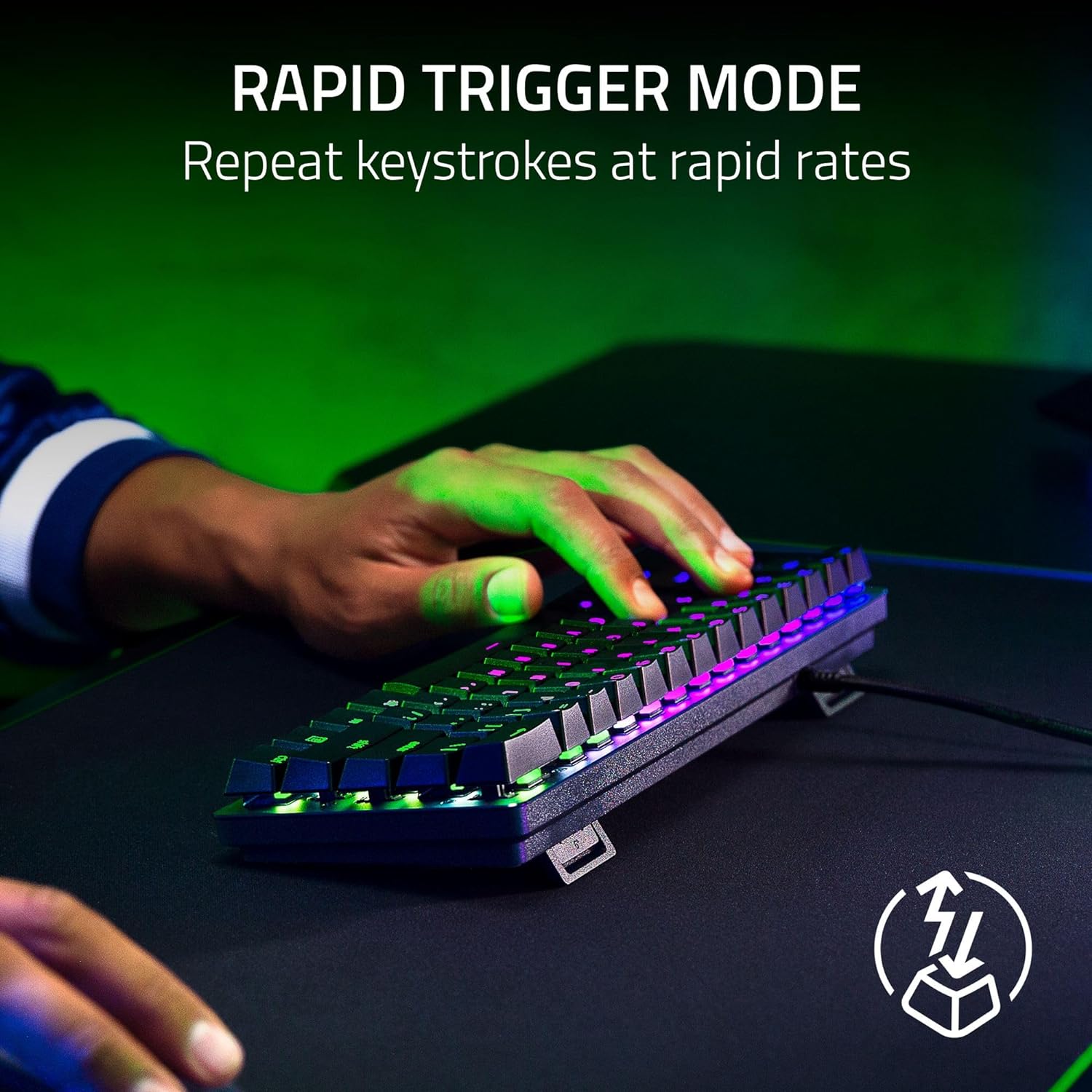 Razer Huntsman Mini 60% Gaming Keyboard: Analog Optical Switches - Doubleshot PBT Keycaps - Chroma RGB - Onboard Memory - Portable 60 Percent Form Factor - Detachable Type-C Cable - Classic Black