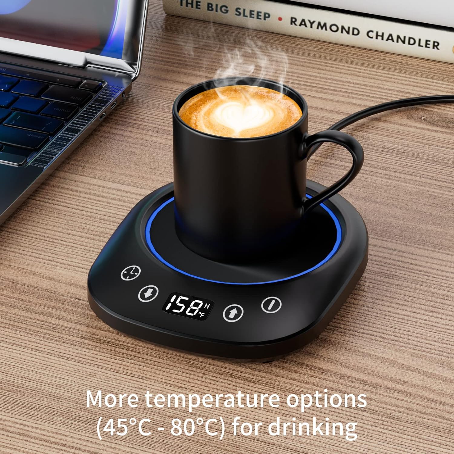 Coffee Mug Warmer Electric Cup Warmer for Office Desk Use Auto Shut Off Temperature Settings 9 Hour Timer Settings Smart Coffee Warmer Plate Milk Tea Water (No Cup)