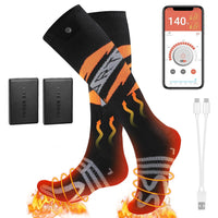 Kannino Heated Socks for Men Women Electric Heated Socks with APP Control 5000 mAh Rechargeable Battery Powered Thermal Warming Socks, Foot Warmer Stockings for Winter Hunting Camping Hiking Skiing