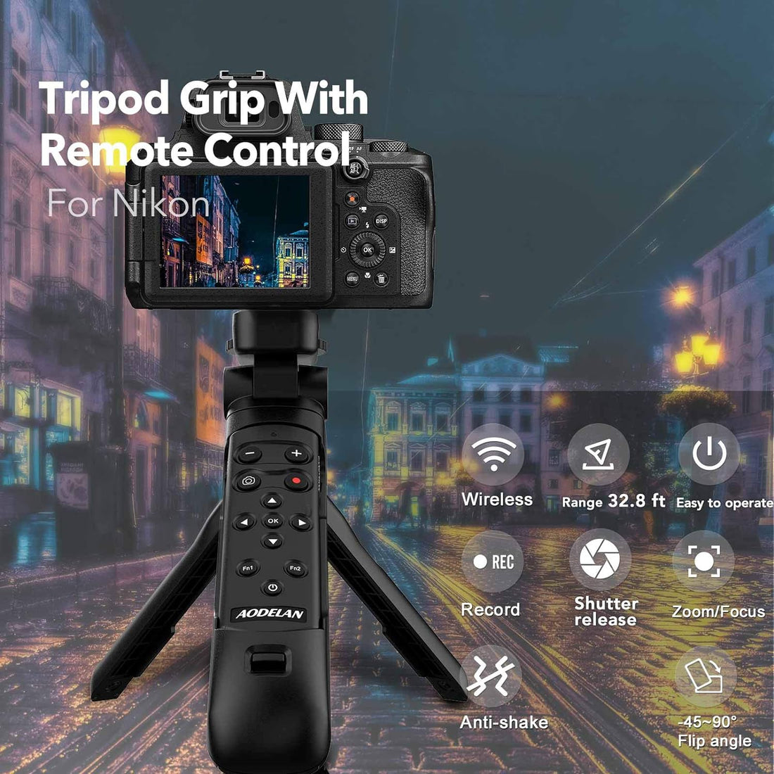 Camera Remote Control Shooting Grip and Tripod for Nikon COOLPIX B600, A1000, P1000, Z50, P950