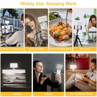 CWZZ High Power Rechargeable Selfie Light with Adjusted 3 Light Modes & 360° Rotatable, Clip Video Light for Phone, Laptop, Tablet, for Makeup, TikTok, Selfie, Vlog, Video Conference