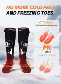ThxToms Heated Socks for Men Women, Rechargeable Electric Battery Heating Socks with APP Control, Foot Warmer for Raynaud's Arthritis Outdoor Work Skiing Hunting Hiking Winter Gift 1Pair, M