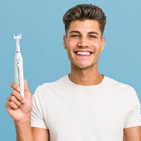 Triple Bristle Rechargeable Sonic Toothbrush - Unique & Patented Electric 3 Brush Head Design - Whiter Teeth & Brighter Smile in 1/3 The Time - Perfect Angle Bristles Properly Clean Each Tooth