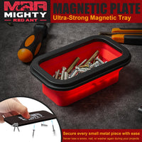 Mighty Red Ant Tool Roll Organizer - Versatile Roll Up Tool Bag with Magnetic Tray Accessory, Ideal for Workshop, Car, Motorcycle - Durable Tool Roll Pouch for Professionals