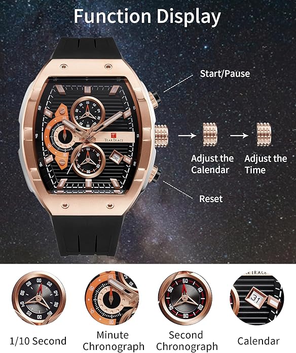 Men's Watches with Silicone Strap Analog Quartz Waterproof – In Use