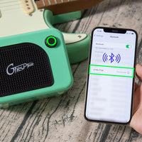 GTRS Guitar Amp Mini Portable Amplifier 5 Watt for Electric Guitar Rechargeable Support Bluetooth Connection with Mobile Devices Green