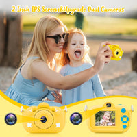 Kids Digital Camera 1080P Camera for Kids with 32GB Card(Yellow)