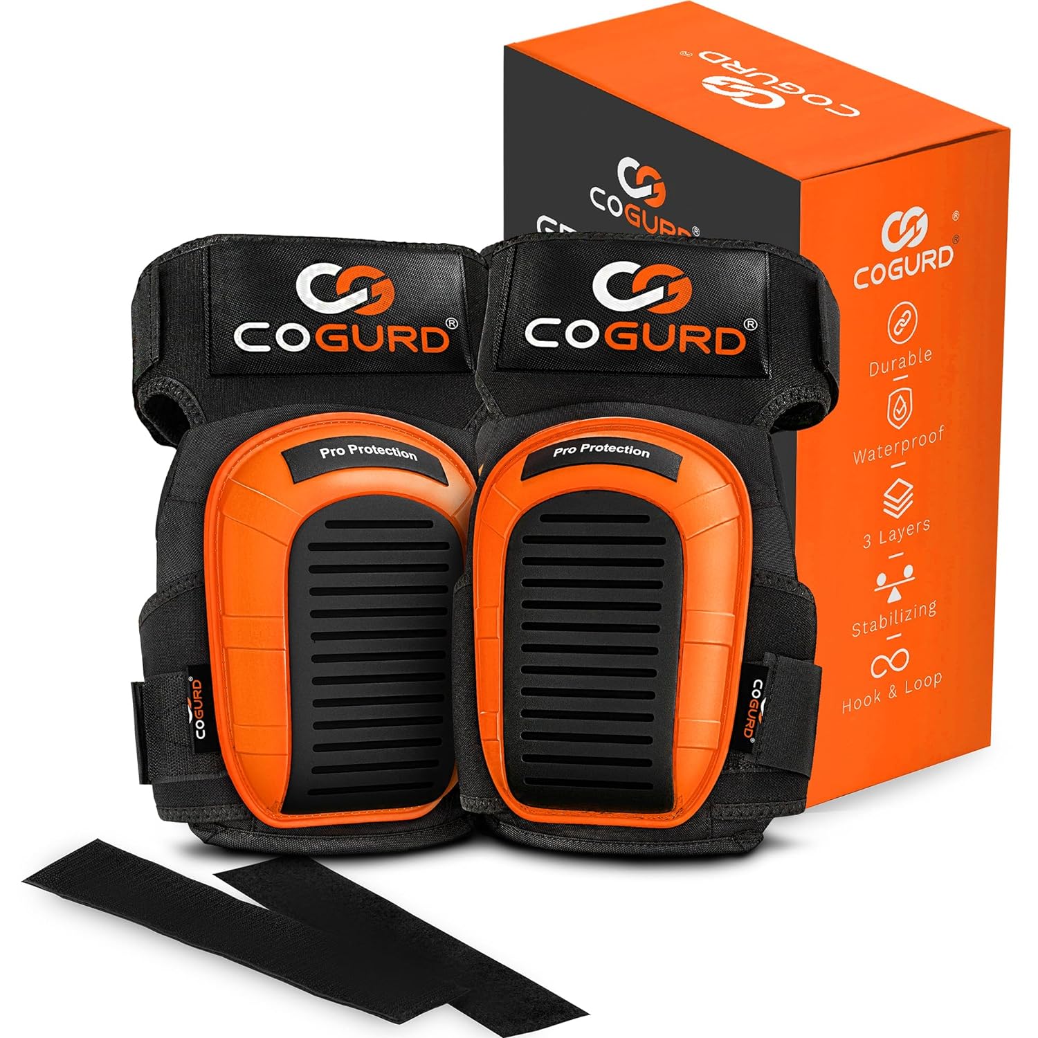 COGURD Knee pads for Men, Perfect for Construction, Work, Flooring, Gardening, Cleaning, Tiling - Knee Pad with Soft Gel Cushion - Non-slip Design - Durable Waterproof Material - Fits Men & Women
