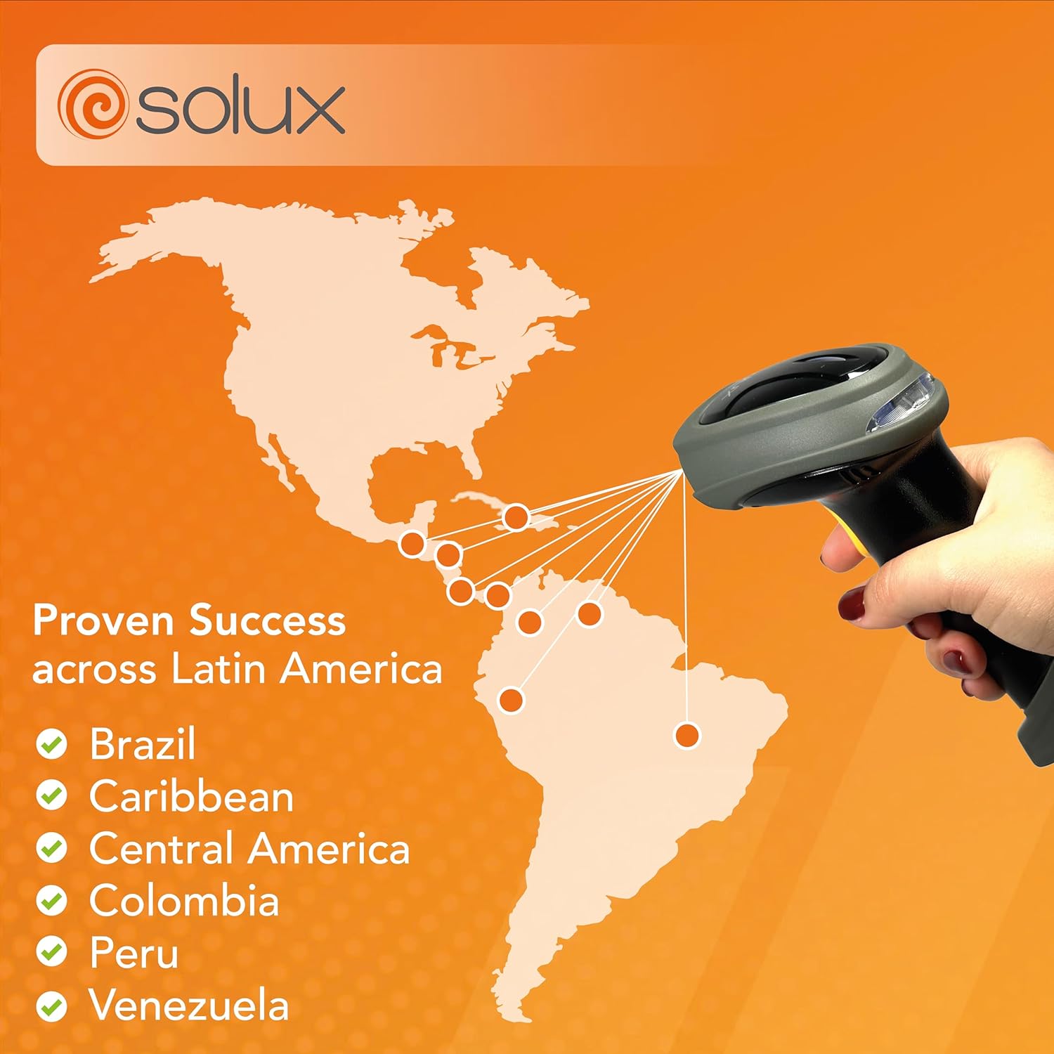 SOLUX Barcode Scanner - QR Code Scanner - 2D Barcode Scanner - Master Efficiency with USB Barcode Scanner - Bar Code Scanner with Stand - The Ultimate Hand Scanner - Screen and Paper Scanning - Black