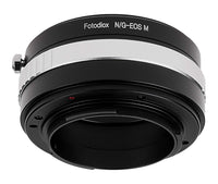 Fotodiox Lens Mount Adapter - Nikon F Mount G-Type D/SLR Lens to Canon EOS M (EF-M Mount) Mirrorless Camera Body with Built-in Aperture Control Dial