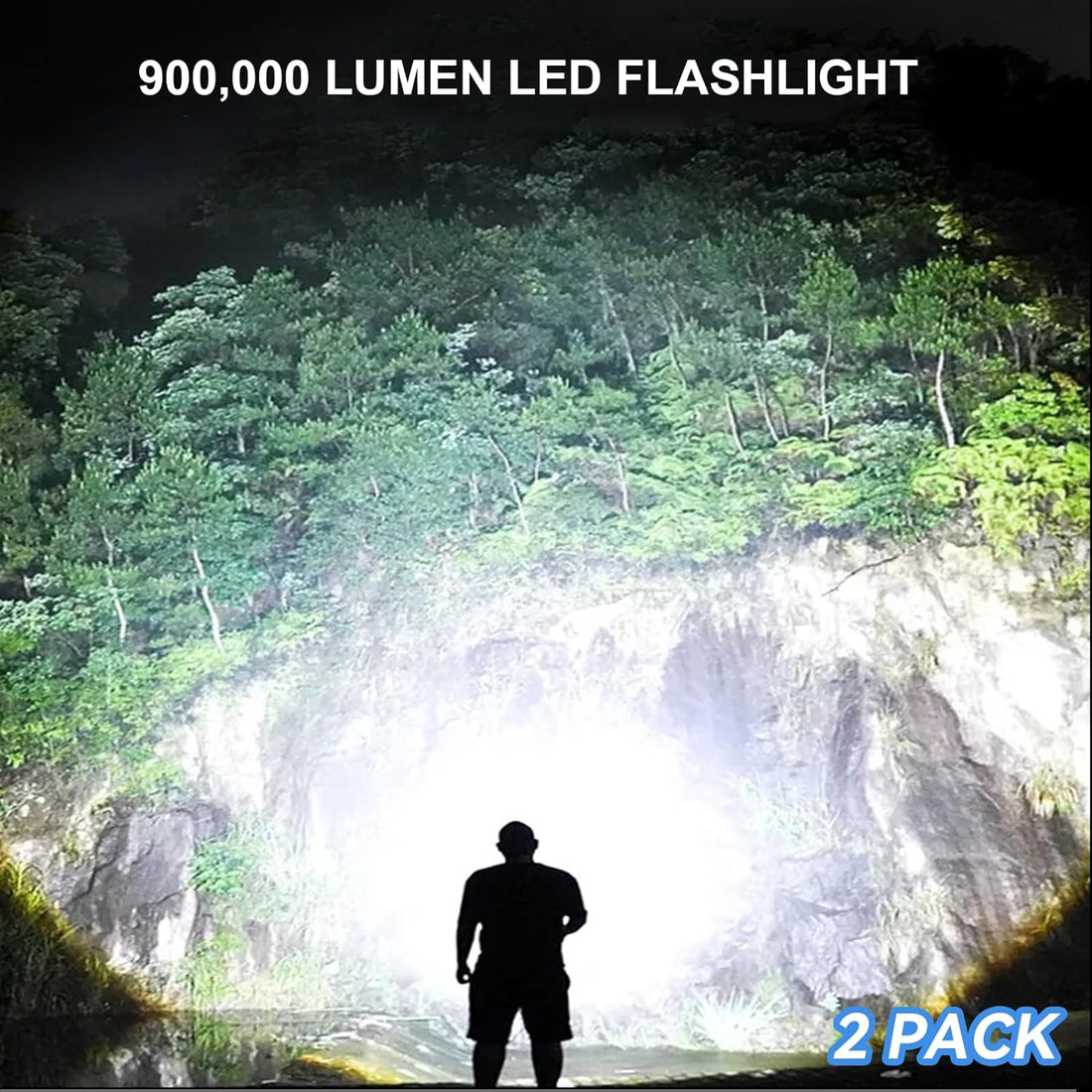 Led Flashlights High Lumens, 200000 Lumens Super Bright Rechargeable Flashlight with 5 Modes