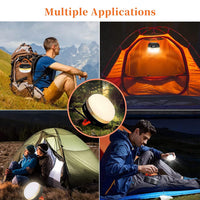 IUSEIT Camping Lantern Rechargeable, Portable Hanging Tent Light, 3 Light Modes,Magnet Base,Emergency Power Bank for Camping Hiking Backpacking Outage（2 Pack）