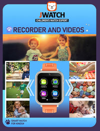 Jwatch Kids Smart Watch for Boys Girls 6-12 with Pedometer Audio Book Camera Music Player Birthday(Silver Frame Orange)…
