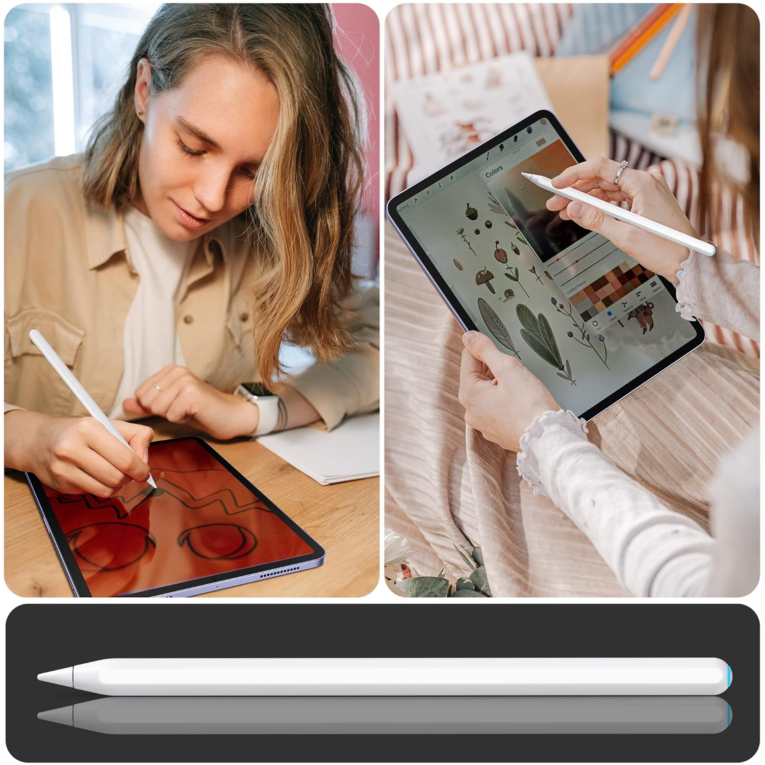 INFILAND iPad Pencil 2nd Generation with Palm Rejection,[Magnetic Wireless Charging] iPad Stylus Pen for Apple iPad Pro (11/12.9 Inch),iPad Air 4th/5th Gen,iPad Mini 6th Gen,White