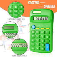 Copkim 24 Pieces Basic Calculators for Students Small Calculators Pocket Size Mini Calculators Dual Powered Handheld Calculator 8 Digit Display Desktop Calculators for School Desktop Home (Green)