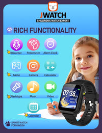 Jwatch Kids Smart Watch for Boys Girls 6-12 with Pedometer Audio Book Camera Music Player Birthday (Black)…