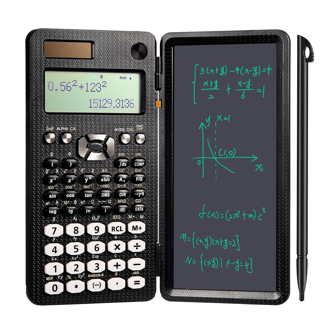 Copkim Scientific Calculators with LCD Writing Tablet Math Calculator for School Solar Powered Calculator Small Calculator with Notepad for Middle High School Student(991MS, 349 Functions)