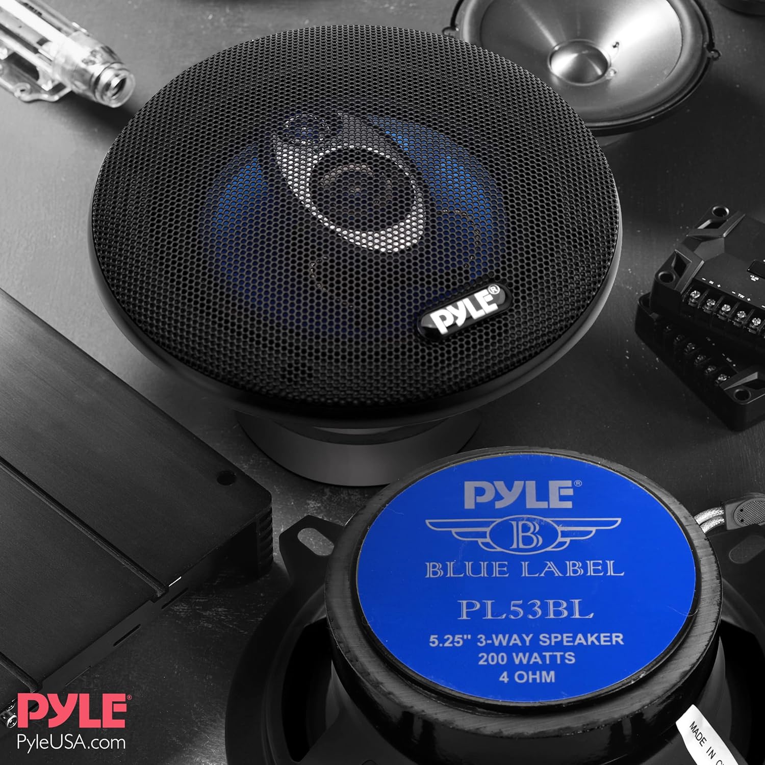 Pyle PL53BL 5.25-Inch 200-Watt Three-Way Speakers (Pair)