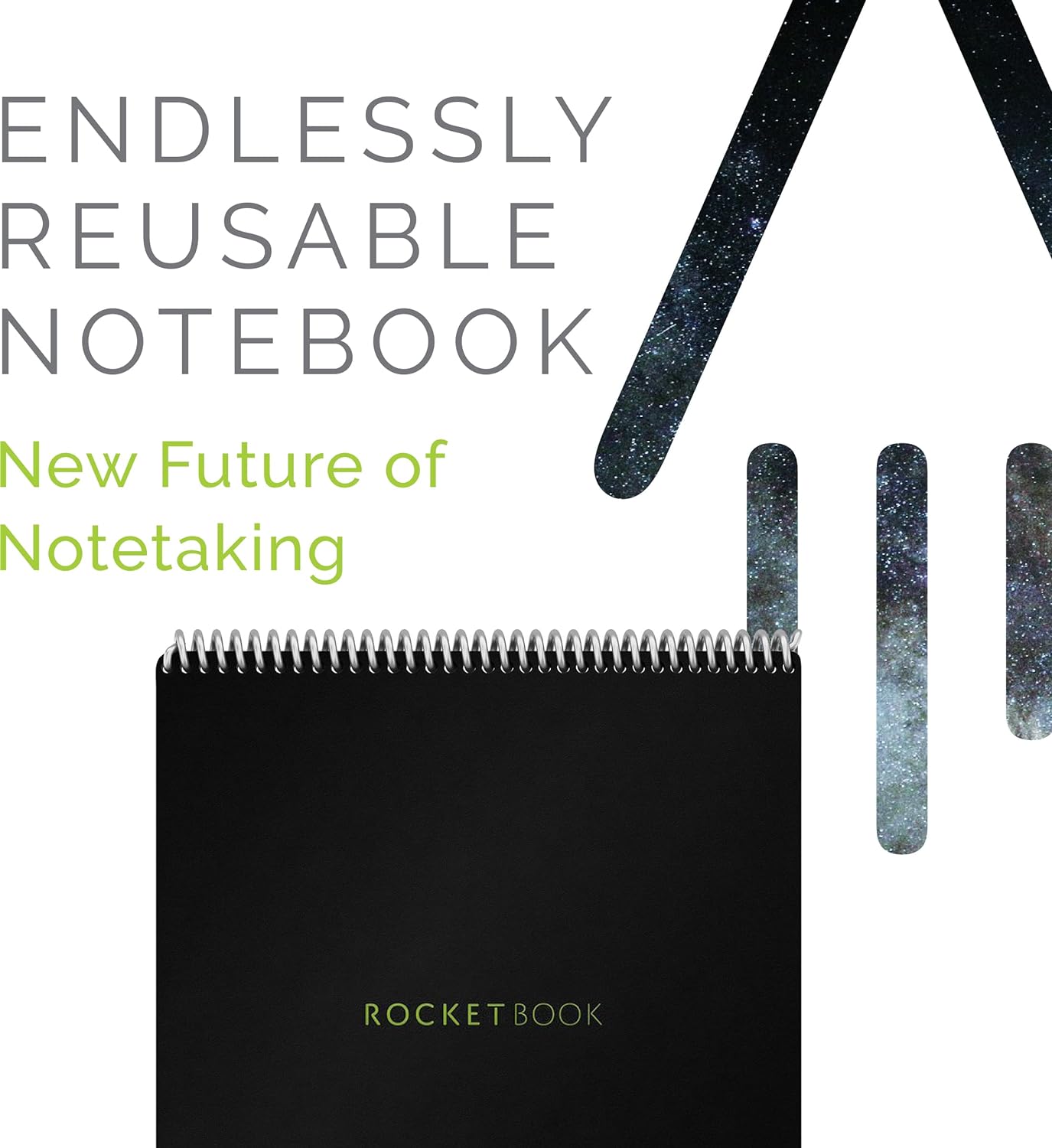 Rocketbook Flip - with 1 Pilot Frixion Pen & 1 Microfiber Cloth Included - Black Cover, Letter Size (8.5" x 11")