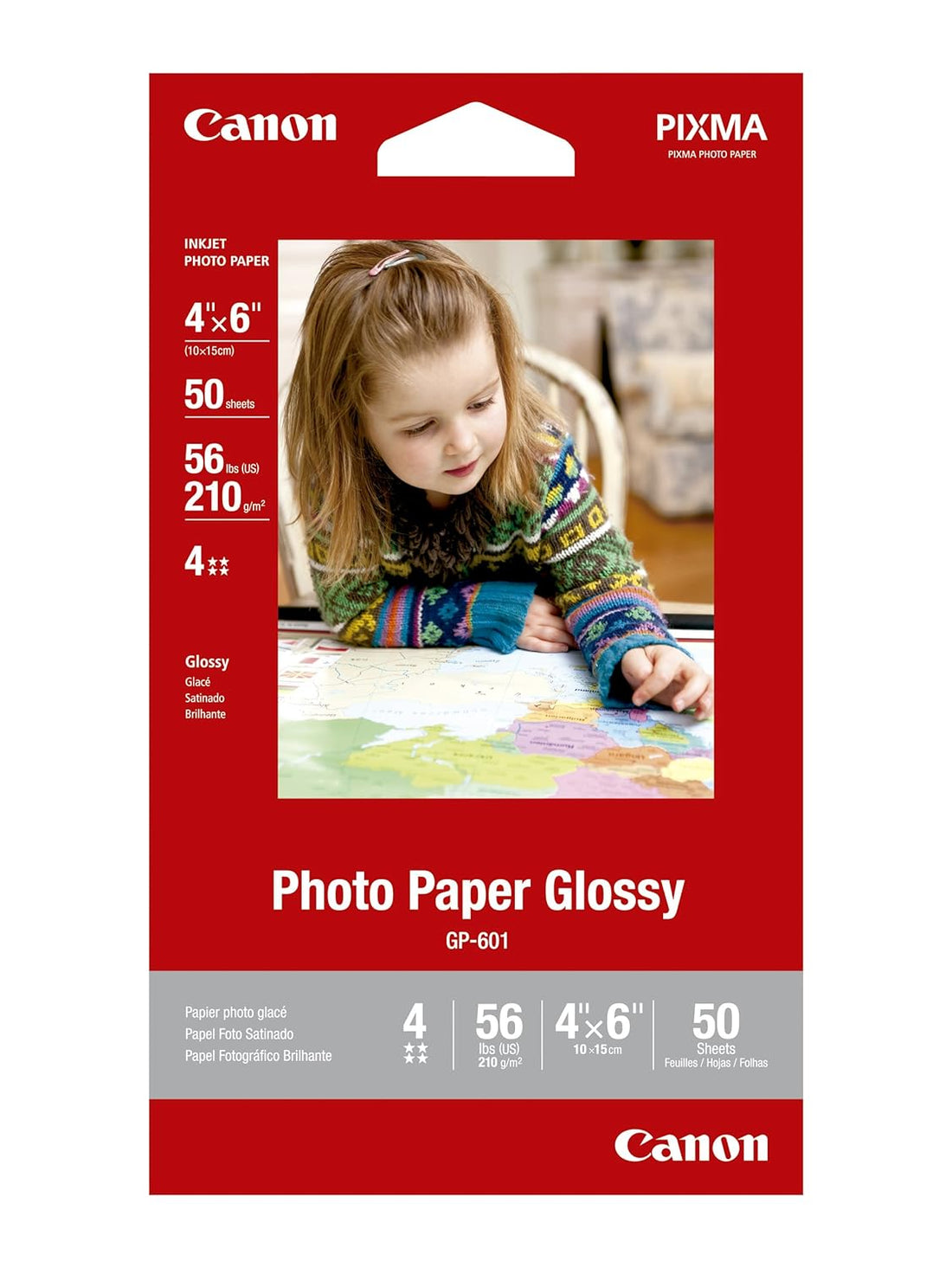 CanonInk 4 x 6 Inches Photo Paper Glossy, 50 Sheets (8649B001)