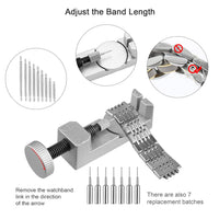 Watch Replacement Tool Kit Professional Spring Bar Tool Set, 210PCS Watch Link/ Strap/ Band/ Battery/ Pin Replace Kit, Watch Fixing/Adjustment Tool Kit with Carrying Case and Instruction Manual