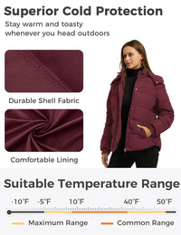 Wantdo Women's Thicken Parka Coat Winter Warm Puffer Jacket Burgundy XXL